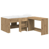 Kids'High Bed Frame with Desk 2 pcs Artisan Oak 3423469