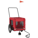 Pet Bike Trailer Red and Black Oxford Fabric and Iron 93936