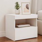 ZNTS Bedside Cabinets with LED Lights 2 pcs White 50x40x45 cm 836764