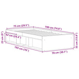 Bed Frame without Mattress Grey Sonoma 75x190 cm Small Single Small Single 3203850