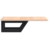 Basin Shelf Wall Mounted Steel and Solid Wood Oak 3302539