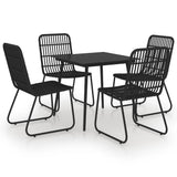 Dining Set Black Poly rattan 80cm x 80cm x 74cm Durable 3060244