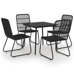 ZNTS 5 Piece Outdoor Dining Set Poly Rattan and Glass 3060244