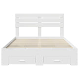 Bed Frame with Headboard White 140 x 190 cm Engineered Wood 3411643
