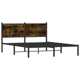 Metal Bed Frame without Mattress Smoked Oak 140x190 cm 4007667