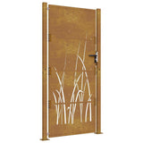 Garden Gate 100x175 cm Corten Steel Grass Design 153176