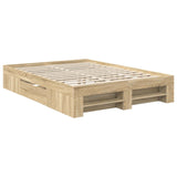 Bed Frame Sonoma Oak 150 x 200 cm Engineered Wood 3408748