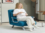 4-in-1 Faux Suede Chair Bed - Blue T3398P328337