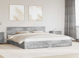 Bed Frame Concrete Grey 180 x 200 cm Engineered Wood 3408232