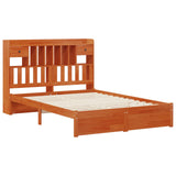 Bookcase Bed Frame with Headboard with Drawer Solid Pine Wood 3423797