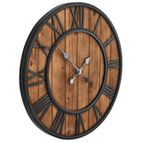 Vintage Wall Clock with Quartz Movement Wood and Metal 60cm XXL 50646