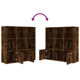 815447 Book Cabinet Smoked Oak 98x30x98 cm