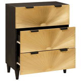 Sideboard Black and Gold 60 x 33 x 75 cm Solid Mango Wood 4017831
