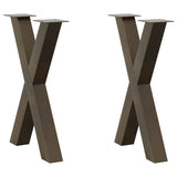 Dining Table Legs X-Shaped 2 pcs Natural Steel 60x cm Steel 4012975