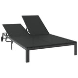 Sunbed Black 206 x 115 x 75 cm Poly Rattan 42004133