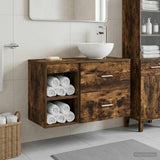 Bathroom Furniture Set 2 pcs Smoked Oak Engineered Wood 3403868