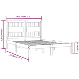 Bed Frame White Solid pine wood Double Sleek Bed Frame 3103914