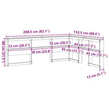 Bookcase Headboard L-Shaped Wax Brown 135 cm Solid Wood Pine 859285