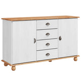 Sideboard ASKIM White 133.5 x 40 x 79 cm Solid pine wood 4105432