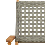 Garden Dining Set Grey Solid acacia wood, PE rattan Medium 3281707