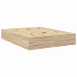 Storage Bed Frame Sonoma Oak 140 x 200 cm Engineered Wood 3335375