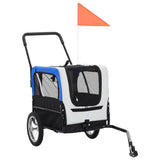 2-in-1 Pet Bike Trailer & Jogging Stroller Grey and Blue 91763