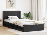 Bed Frame with Storage and Headboard Black 100 x 200 cm 3413972
