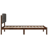Bed Frame with Upholstered Headboard Dark Brown and Light Grey 904118