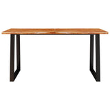 ZNTS Dining Table with Live Edge 160x80x75 cm Solid Wood Acacia 353290