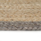 Handmade Rug Jute with Grey Border 150 cm 133676