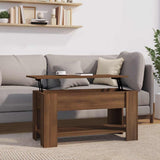 Coffee Table Brown Oak 101x49x52 cm Engineered Wood 819274