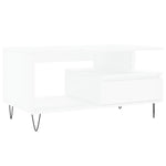 ZNTS Coffee Table White 90x49x45 cm Engineered Wood 831020