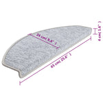 Carpet Stair Treads 15 pcs Light Grey 65x24x4 cm 133887
