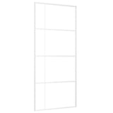 Sliding Door Frosted ESG Glass and Aluminium 90x205 cm White 151685