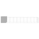 Dog House with Run Light Grey 214x1069x181 cm Galvanised Steel 3189129