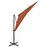 Cantilever Garden Parasol Terracotta Polyester, Aluminium Large 312327