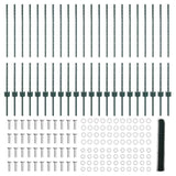 Welded Wire Fence 50 x 1 m PVC-Coated Steel Green Mesh 3336755