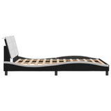 Bed Frame without Mattress "Zadar" Black and White 140x190 cm Faux Leather 3208182