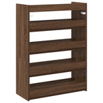 ZNTS Shoe Rack Brown Oak 60x25x81 cm Engineered Wood 859884