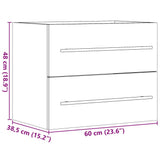 Sink Cabinet Sonoma Oak 60x38.5x48 cm Engineered Wood 856223