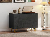 Modern Luxe High Gloss Sideboard, with Hairpin Legs - Black T3398P377928