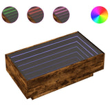 ZNTS Coffee Table with LED Smoked Oak 90x50x30 cm Engineered Wood 847522
