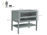 Wooden Hamster Cage 3 Tier House w/ Storage Shelf, Openable Top for Gerbils, Grey T3398P350015