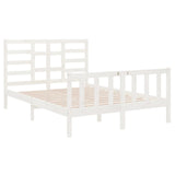 Bed Frame without Mattress White Solid Wood 120x190 cm Small Double 3105896