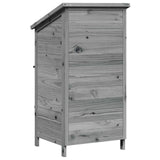 Garden Shed with Roof Grey 59 x 56 x 113.5 cm Solid Fir Wood 42033438