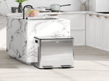 40L Dual Compartment Stainless Steel Bin, with Deodoriser Holders - Silver Tone T3398P344261