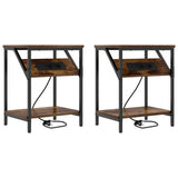 Bedside Cabinet 2 pcs Smoked Oak 38 x 30 x 48 cm 859585