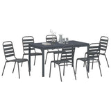 Garden Dining Set 7 pcs Anthracite Powder-coated Steel 3378816