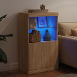 Sideboard with LED Lights Sonoma Oak 60.5x37x100 cm 836667