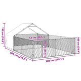 Outdoor Dog Kennel with Run 6x3x1,9 m Galvanised Steel 3329242